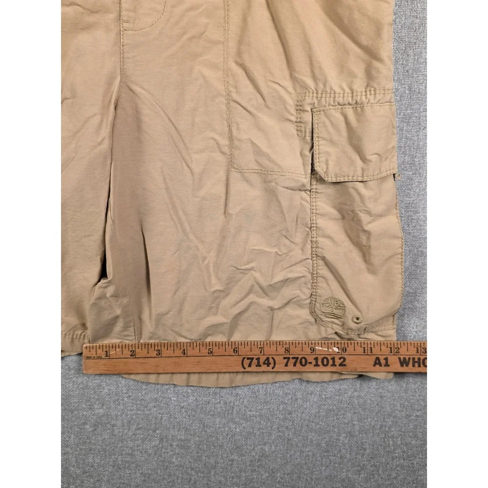 Timberland Mens Cargo Hiking Shorts Tan Khaki Integrated Belt Size Large L